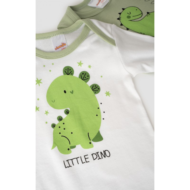 Minerva - Βρεφικό Φορμάκι Μακρυμάνικο Little Dino (78-98 cm - 6-36 μηνών) Συσκευασία 2 Τεμαχίων