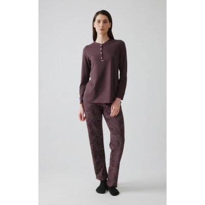 Minerva - Γυναικεία Χειμερινή Πυτζάμα TENCEL™ Modal με Πατιλέτα