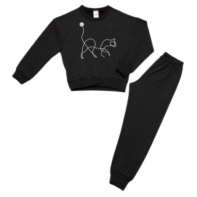 Minerva - Παιδική Χειμερινή Πυτζάμα Για Κορίτσι Φούτερ - Cat PWR (6 έως 10)