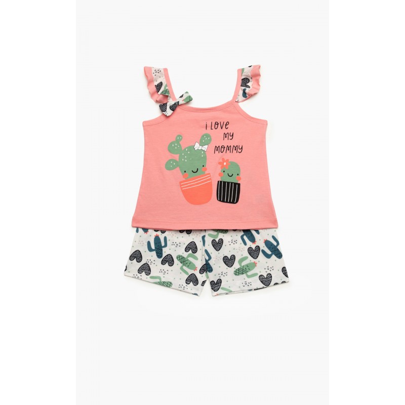 Minerva Βρεφική Πυτζάμα για Κορίτσι - Cactus Giraffe (1-4 ετών)