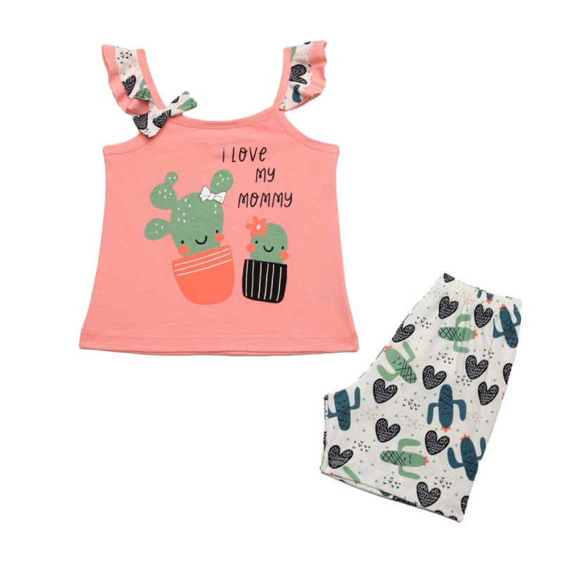 Minerva Βρεφική Πυτζάμα για Κορίτσι - Cactus Giraffe (1-4 ετών)