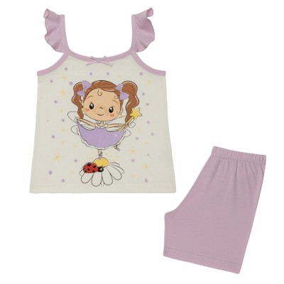 Minerva - Βρεφική Πυτζάμα Αμάνικη για Κορίτσι Fashion Girl ( 1 - 4 ετών )