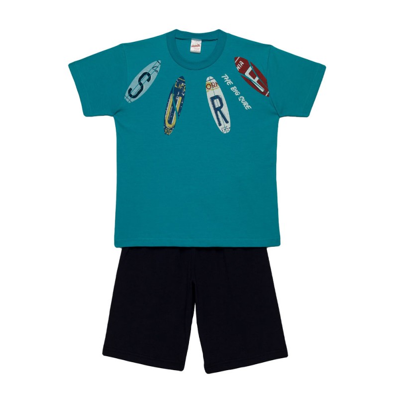 Minerva - Εφηβική Πυτζάμα Κοντομάνικη για Αγόρι Surf (12 έως 16 ετών)