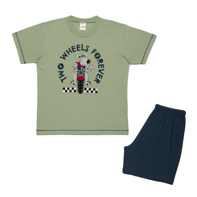 Minerva - Παιδική Πυτζάμα Κοντομάνικη για Αγόρι Motorcycle (4 έως 10 ετών)