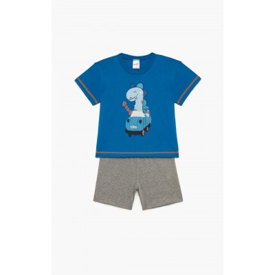 Minerva - Βρεφική Πυτζάμα Καλοκαιρινή για Αγόρι Dino (1-4 ετών)