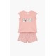 Minerva - Παιδική Πυτζάμα για Κορίτσι Αμάνικη Kitty Rib (4 έως 10 ετών)