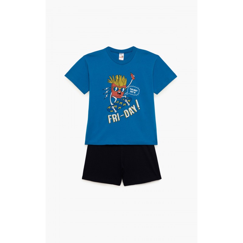 Minerva - Παιδική Πυτζάμα για Αγόρι Κοντομάνικη Fri-Day (4 έως 10 ετών)