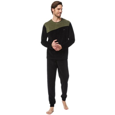 Minerva - Ανδρική Χειμερινή Πυτζάμα Bull Δίχρωμη Βελούδινη