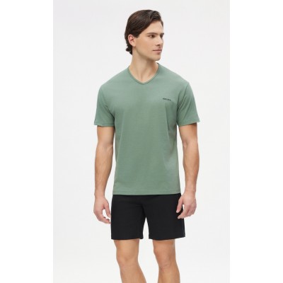 Minerva - Ανδρική Basic Καλοκαιρινή Πυτζάμα Κοντομάνικη V Λαιμόκοψη
