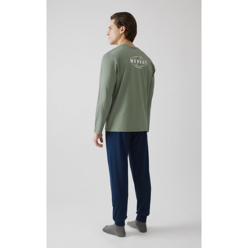 Minerva - Ανδρική Χειμερινή Πυτζάμα MONDAY Plus Size 3XL Minerva - Ανδρική Χειμερινή Πυτζάμα MONDAY Plus Size 3XL