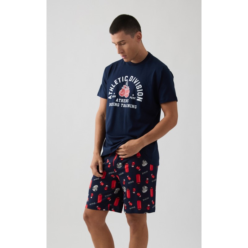 Minerva - Ανδρική Καλοκαιρινή Πυτζάμα Boxing Plus Size 3XL Minerva - Ανδρική Καλοκαιρινή Πυτζάμα Boxing Plus Size 3XL