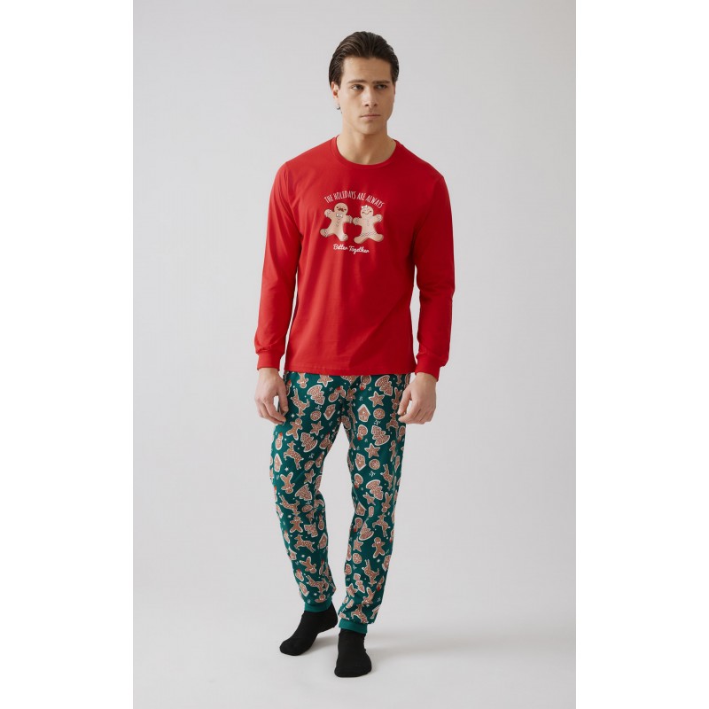 Minerva - Unisex Χειμερινή Χριστουγεννιάτικη Πυτζάμα X-MAS BISCUIT