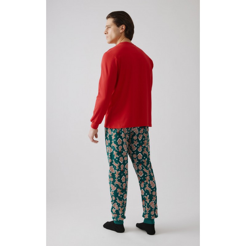 Minerva - Unisex Χειμερινή Χριστουγεννιάτικη Πυτζάμα X-MAS BISCUIT Plus Size 3XL