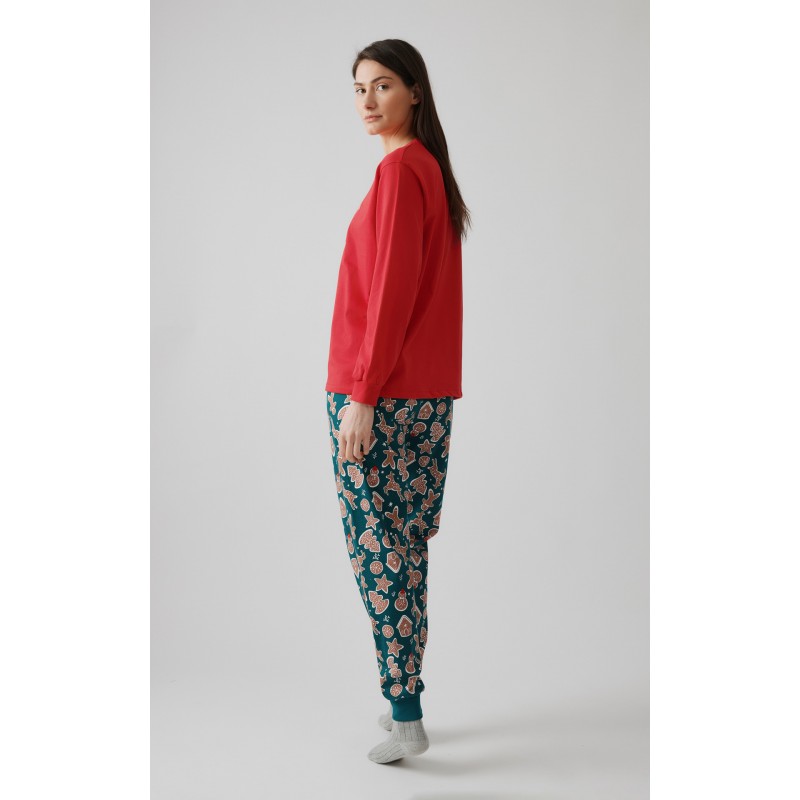 Minerva - Unisex Χειμερινή Χριστουγεννιάτικη Πυτζάμα X-MAS BISCUIT Plus Size 3XL