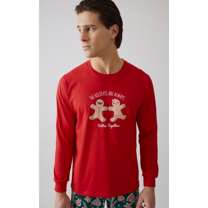 Minerva - Unisex Χειμερινή Χριστουγεννιάτικη Πυτζάμα X-MAS BISCUIT Plus Size 3XL