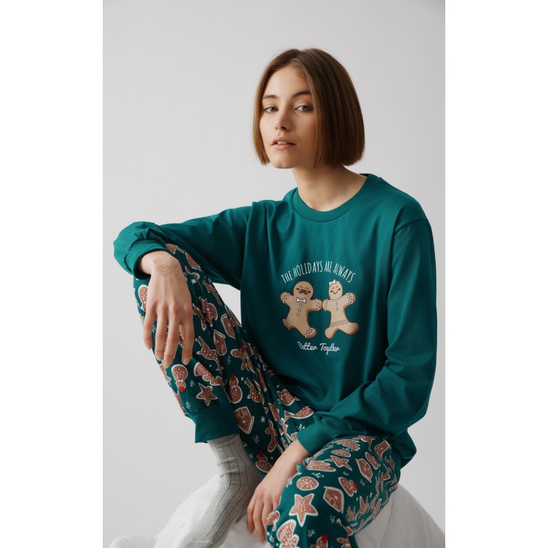 Minerva - Unisex Χειμερινή Χριστουγεννιάτικη Πυτζάμα X-MAS BISCUIT Plus Size 3XL