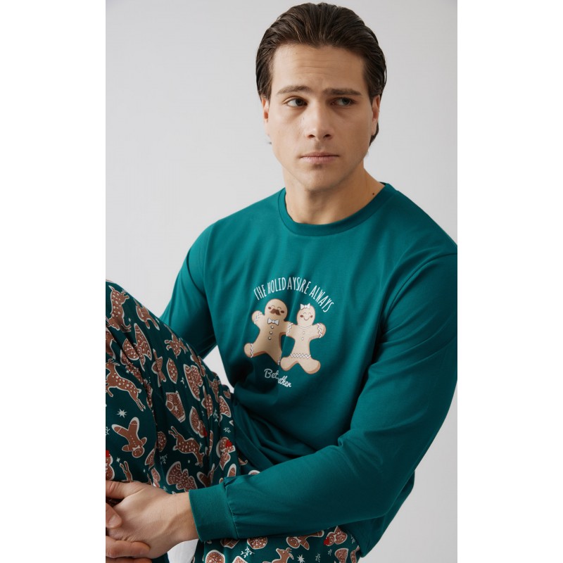 Minerva - Unisex Χειμερινή Χριστουγεννιάτικη Πυτζάμα X-MAS BISCUIT Plus Size 3XL