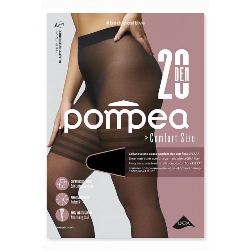 Pompea - Γυναικείο Ελαστικό Διάφανο Ματ Καλσόν 20 Den Comfort Size - Για Μεγάλα Μεγέθη