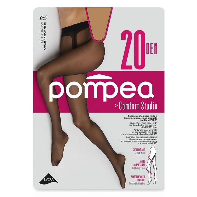 Pompea - CL 20 Studio Γυναικείο Ελαστικό Διάφανο Ματ Καλσόν Ελαφριάς Σταδιακής Συμπίεσης - Μπεζ