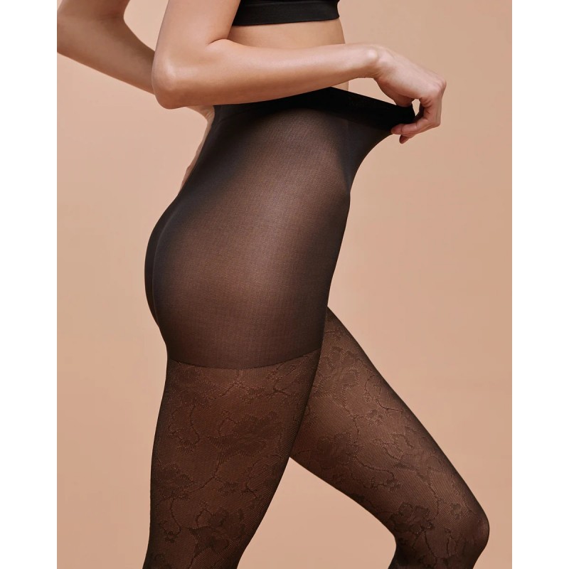 Pompea - CL Ambra Γυναικείo Διάφανο Ελαστικό Καλσόν 30Den με Floral Δαντέλα και Διάφανη Μύτη