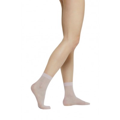 Pompea - CZ Moresca Γυναικεία Ελαστική Διάφανη Κάλτσα με Ασύμμετρες Κάθετες Γραμμές