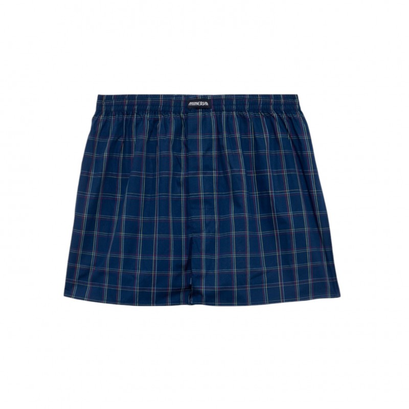 Minerva - Ανδρικό Boxer Popline Φαρδύ Καρό με Άνοιγμα 2 Τεμάχια