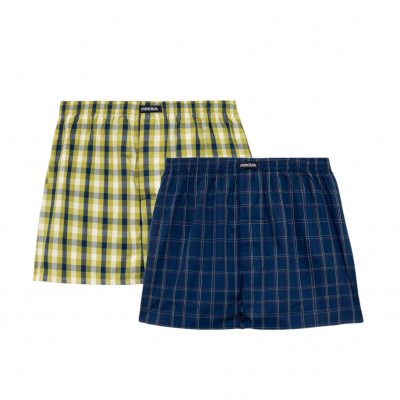 Minerva - Ανδρικό Boxer Popline Φαρδύ Καρό με Άνοιγμα 2 Τεμάχια