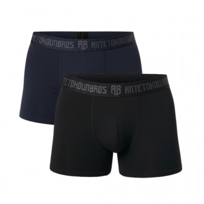 ANTETOKOUNBROS - Ανδρικά Εσώρουχα Boxer 2-Pack Μαύρο/Μπλε