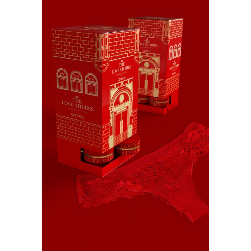 ADMAS - Γυναικείο Σλιπ Tanga Puntilla Christmas Gift Box