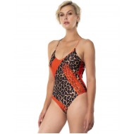 ACQUADICOCCO - Γυναικείο Μαγιό Ολόσωμο με Τσαντάκι Intero Classico Nappina Red Animalier