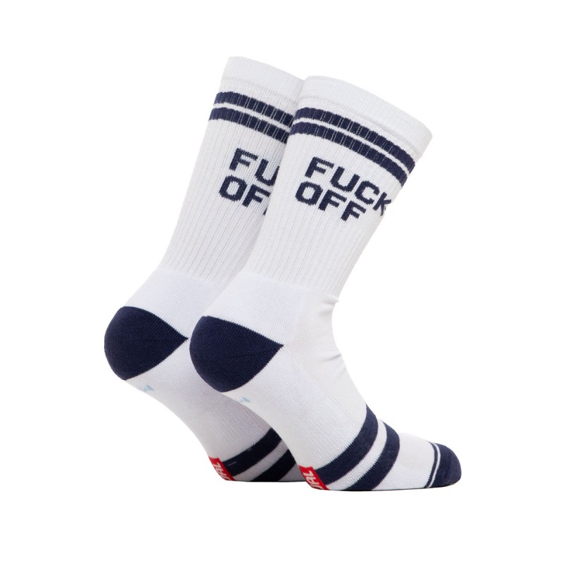 BEE UNUSUAL - “Fuck Off” White Future Dusk Socks
