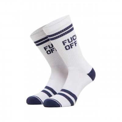 BEE UNUSUAL - “Fuck Off” White Future Dusk Socks