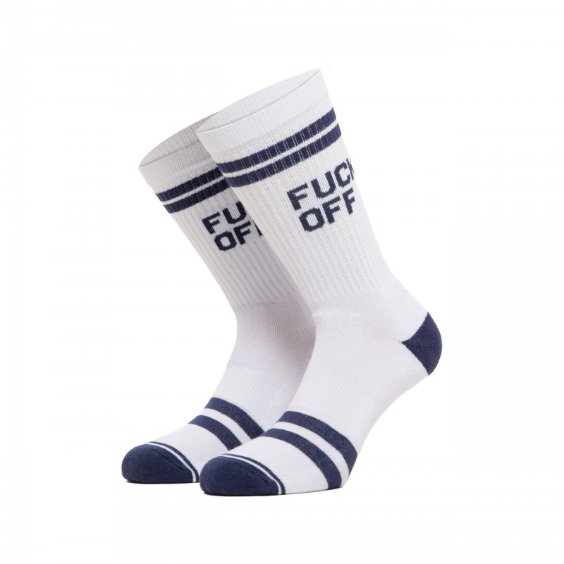 BEE UNUSUAL - “Fuck Off” White Future Dusk Socks