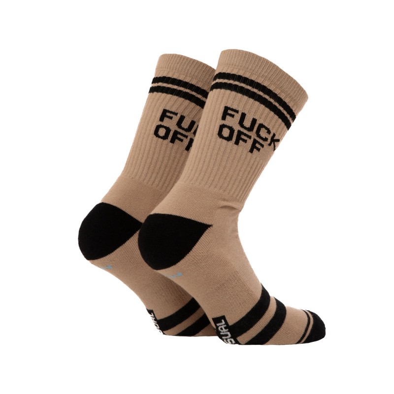 BEE UNUSUAL - “Fuck Off” Beige Socks