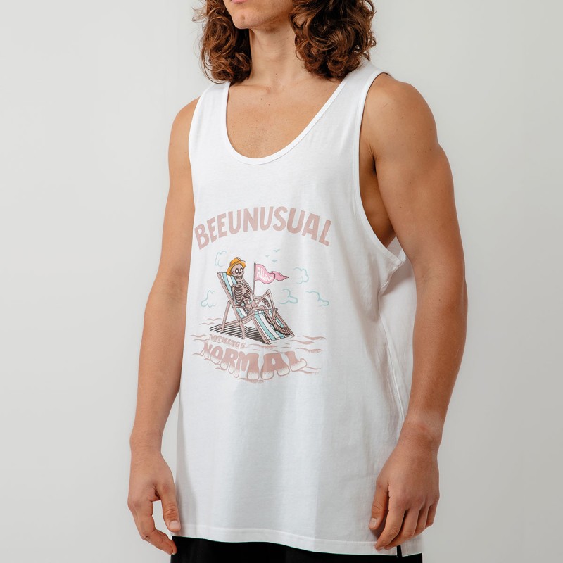 BEE UNUSUAL - Ανδρική Αμάνικη Μπλούζα Relax Tank Top White