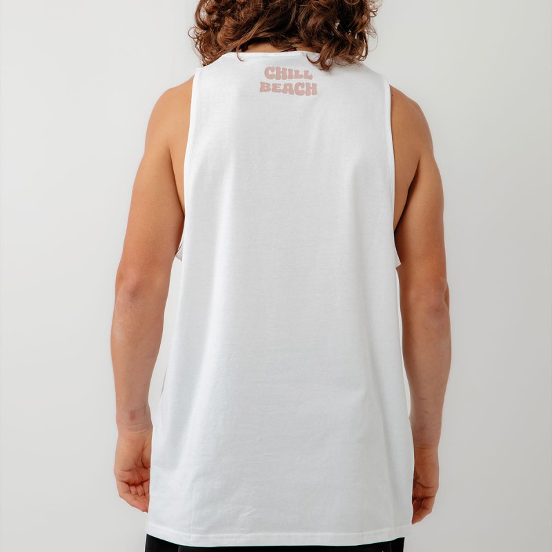 BEE UNUSUAL - Ανδρική Αμάνικη Μπλούζα Relax Tank Top White
