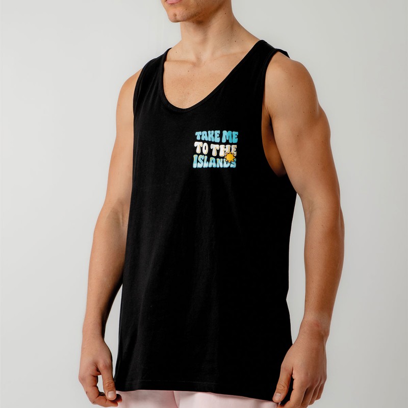 BEE UNUSUAL - Ανδρική Αμάνικη Μπλούζα Take Me To The Islands Tank Top Black