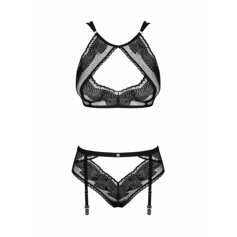 Obsessive - Allastia Set Bra and Panties with Garters