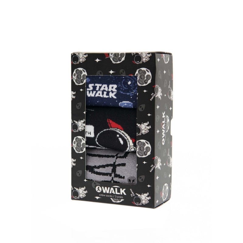 WALK Unisex Κάλτσες με Σχέδιο Galaxy 3-Pack Giftbox