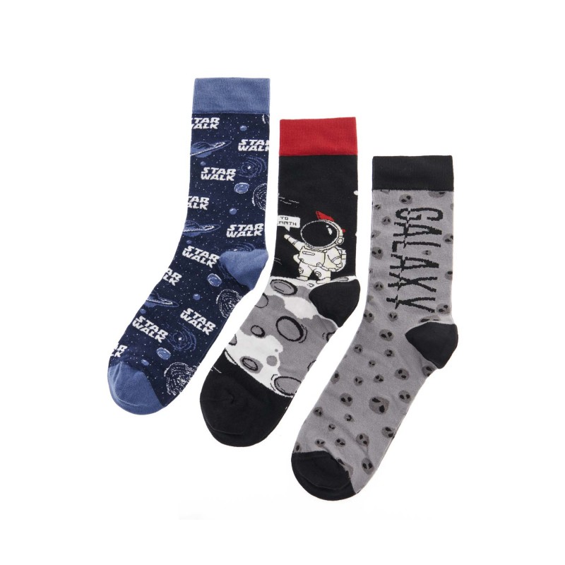 WALK Unisex Κάλτσες με Σχέδιο Galaxy 3-Pack Giftbox