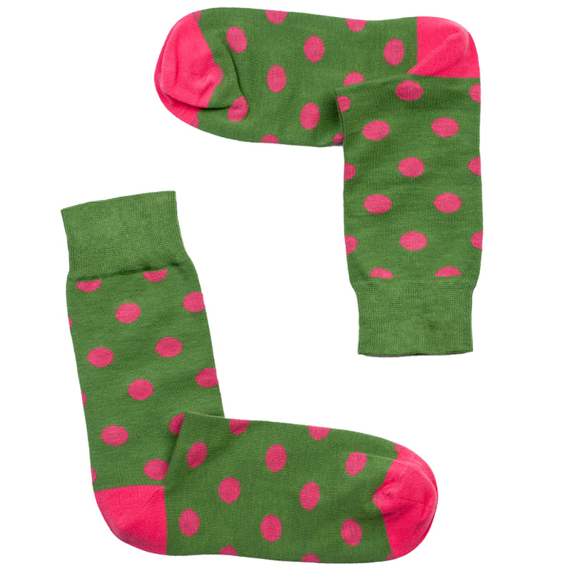 Banana Socks Fashion Πουά - Πράσινο/Ροζ