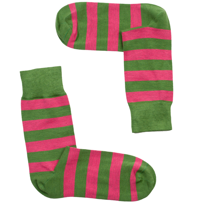Banana Socks Fashion Ριγέ - Πράσινο/Ροζ