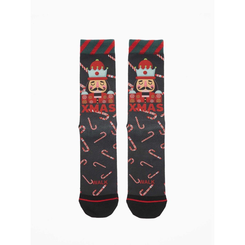 WALK - Unisex Κάλτσες Bamboo Printed σε Χριστουγεννιάτικο Στολίδι