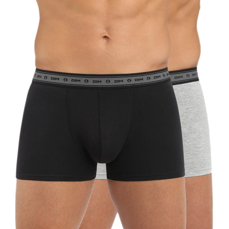 Dim Ανδρικά Boxer Green Bio Σετ 2 Τεμαχίων Μαύρο-Γκρι