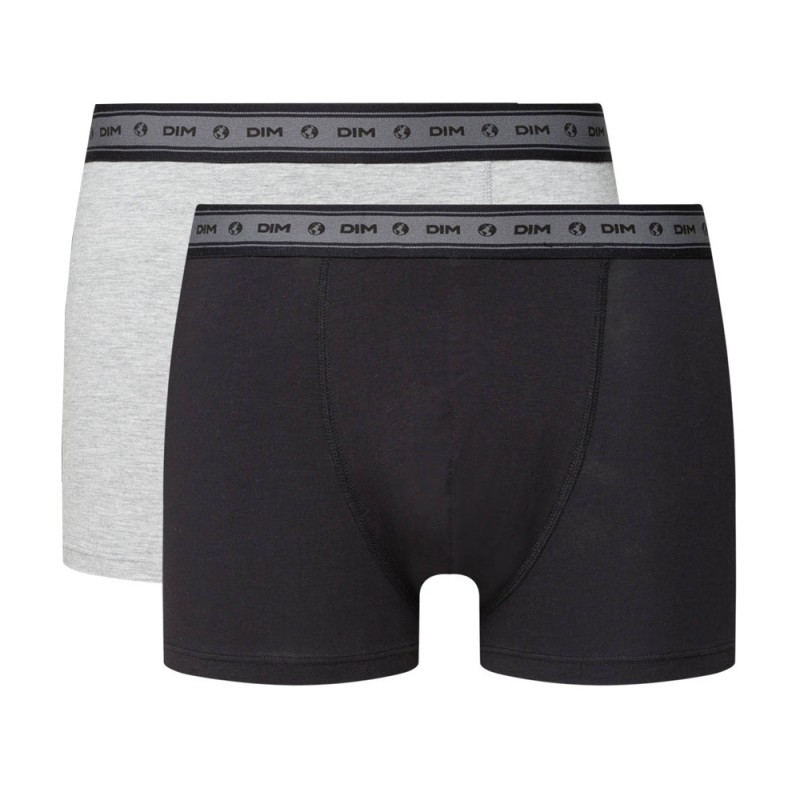 Dim Ανδρικά Boxer Green Bio Σετ 2 Τεμαχίων Μαύρο-Γκρι