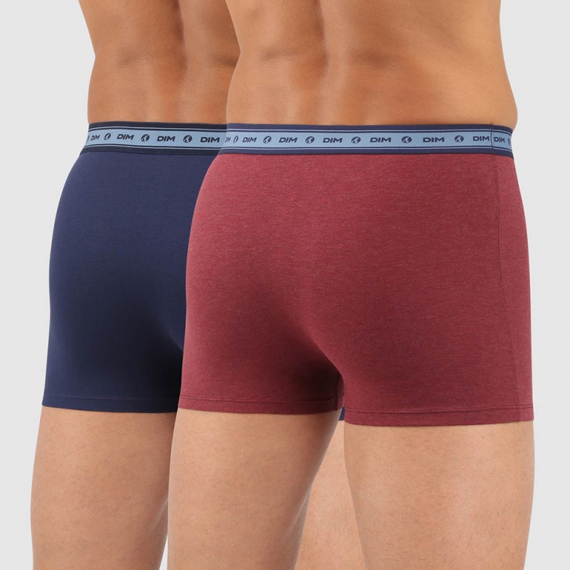 Dim Ανδρικά Boxer Green Bio Σετ 2 Τεμαχίων Μπλε-Μπορντώ