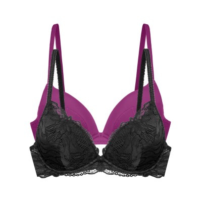 Dorina - Γυναικείο Σουτιέν Angie Push Up Plunge 2pcs PACK 1+1 Δώρο