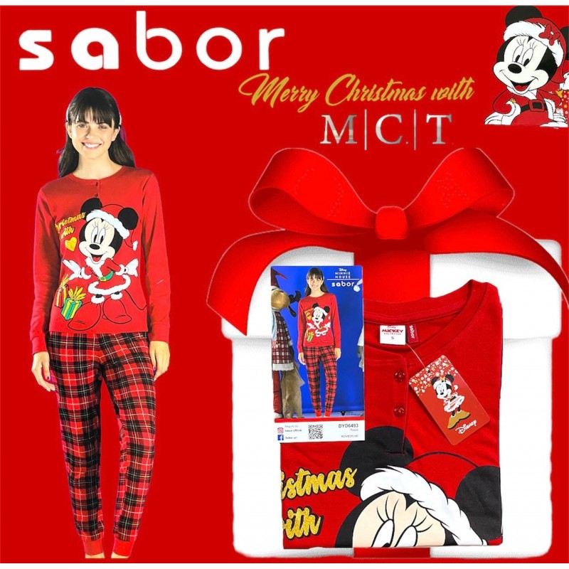 Disney Minnie and Friends - Γυναικεία Πυτζάμα Merry Christmas with Minnie Mouse