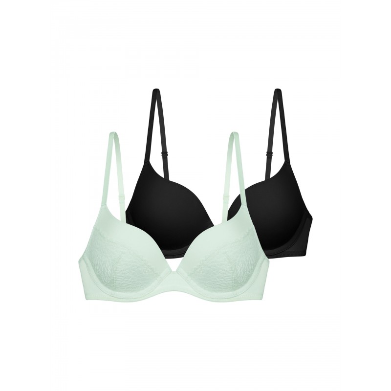 Dorina - Γυναικείο Σουτιέν Push Up Plunge 2pcs Pack Amora-2PP 1+1 Δώρο