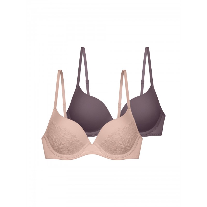 Dorina - Γυναικείο Σουτιέν Amora Push Up Plunge 2pcs Pack 1+1 Δώρο